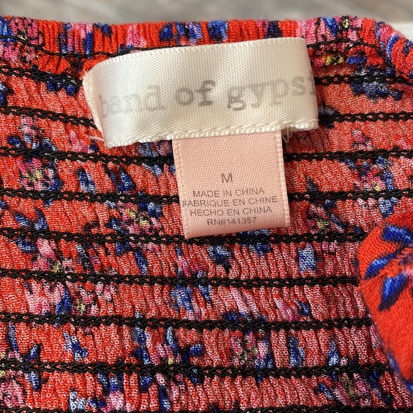 Band of Gypsies Red & Blue Cropped Tank Top - Picture 4 of 4